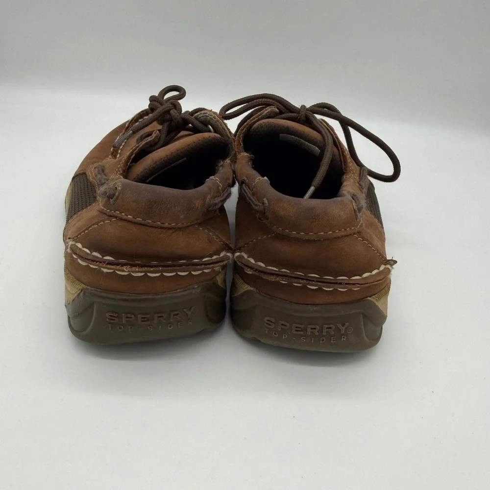 Sperry Top-Sider Intrepid Boys Brown Leather Boat Shoes 4.5M YB25328A